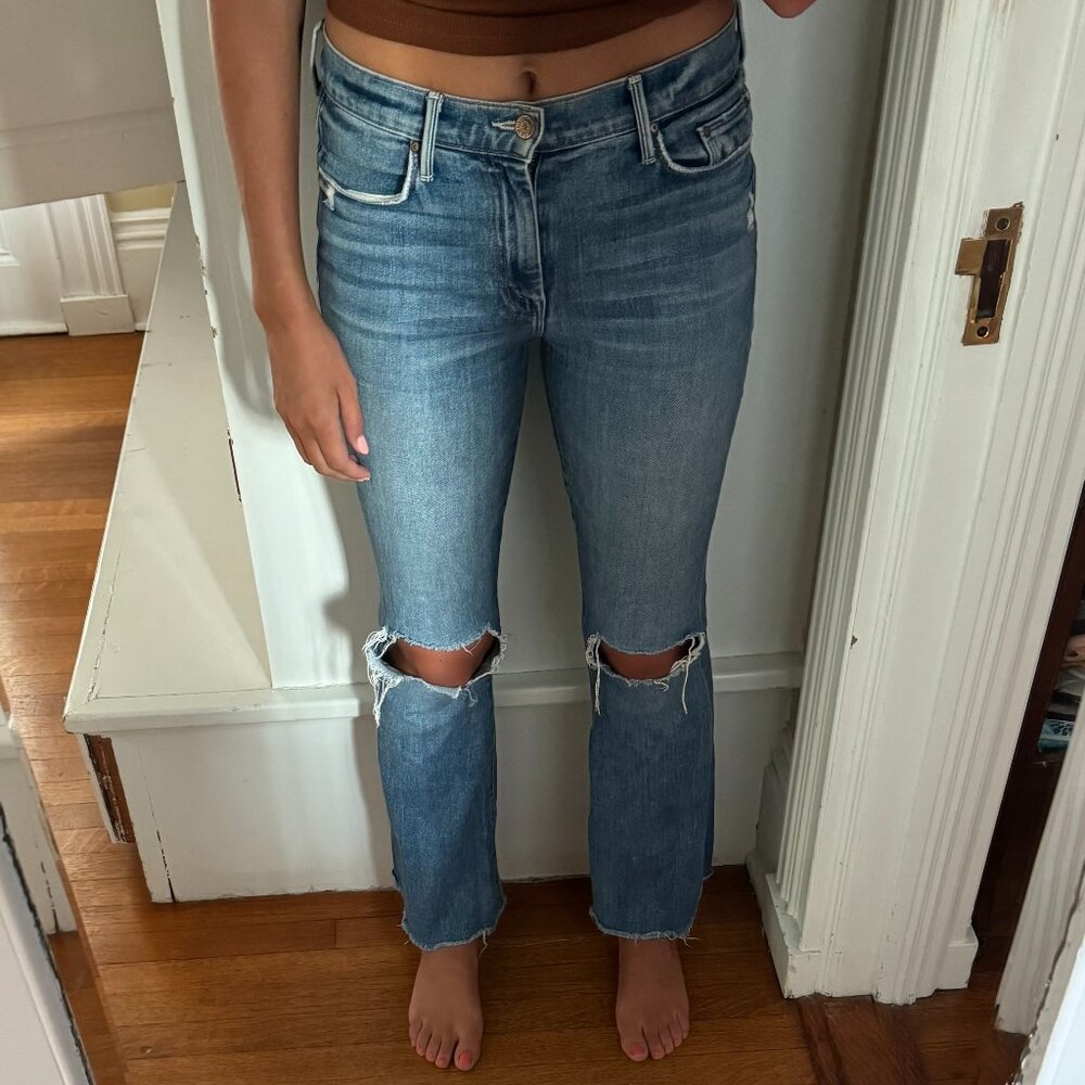 Mother Jeans, Weekender Fray, Size 28, Medium Blue Wash